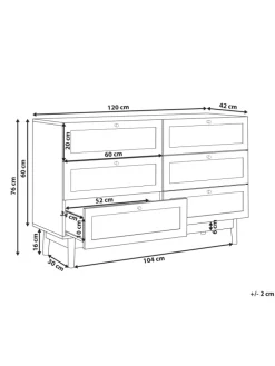 Kommode NIVO in Braun - (W) 120 x (H) 76 x (L) 42 cm