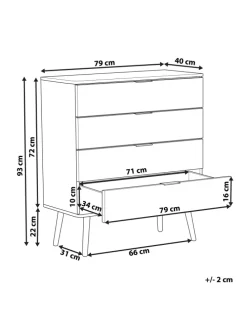 Kommode WALPI in Weiß/Braun - (W) 79 x (H) 93 x (L) 40 cm