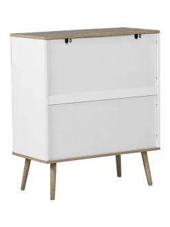 Kommode WALPI in Weiß/Braun - (W) 79 x (H) 93 x (L) 40 cm