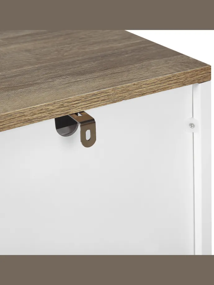 Kommode WALPI in Weiß/Braun - (W) 79 x (H) 93 x (L) 40 cm