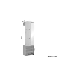 Kompaktgarderobe ANDORRA in Artisan Eiche (Eiche-Optik) B 55, H 187,5, T 40,5 cm