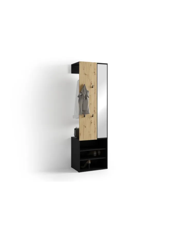 Kompaktgarderobe ANDORRA in Artisan Eiche (Eiche-Optik) B 55, H 187,5, T 40,5 cm