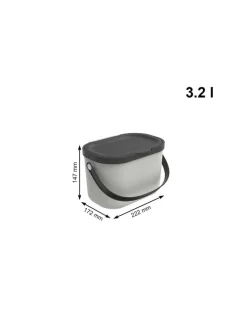 Komposteimer mit Hängevorrichtung 3.2 l ALBULA in Mistelweiß