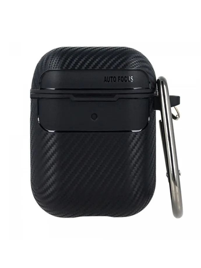 Kopfhörerhülle Carbon Etui kompatibel mit AirPods in Rot