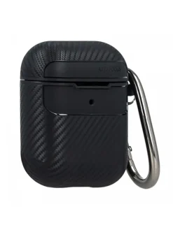 Kopfhörerhülle Carbon Etui kompatibel mit AirPods in Rot