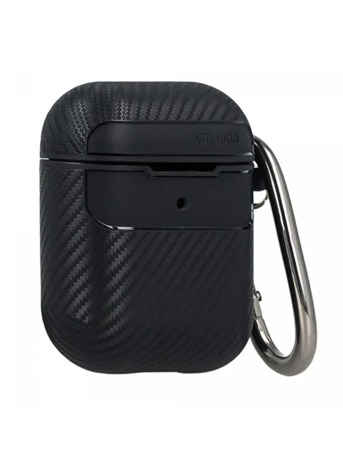 Kopfhörerhülle Carbon Etui kompatibel mit AirPods in Rot