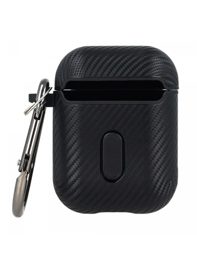 Kopfhörerhülle Carbon Etui kompatibel mit AirPods in Rot