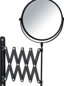 Kosmetikspiegel "Teleskop" in Schwarz - (B)19 x (H)38,5 x (T)50 cm