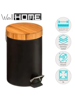 Kosmetik-Treteimer in Schwarz - 3 l