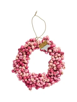 Kranz mit Holzperlen Stillenat handgefertigt in rosa