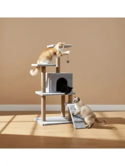 Kratzbaum "Arden" in Grau - (B)50 x (H)125 x (T)35 cm