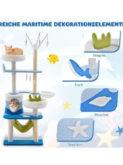 Kratzbaum 165cm in Blau