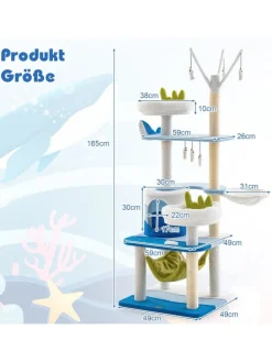 Kratzbaum 165cm in Blau