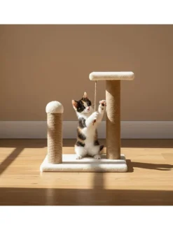 Kratzbaum "Else" in Creme - (B)35 x (H)44 x (T)28 cm