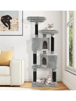 Kratzbaum Groß 156 cm in Grau