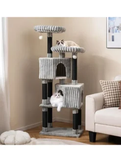 Kratzbaum Groß 156 cm in Grau