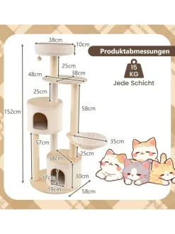 Kratzbaum Groß in Hellbraun