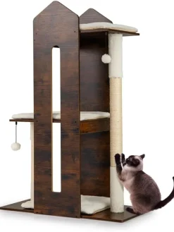 Kratzbaum Holz 120 cm in Braun