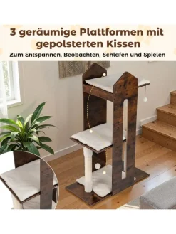 Kratzbaum Holz 120 cm in Braun