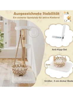 Kratzbaum Holz in Hellbraun