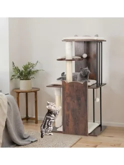 Kratzbaum Holz Metall 112 cm in Braun