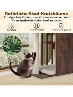 Kratzbaum Holz Metall 112 cm in Braun