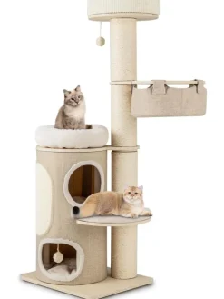 Kratzbaum Katzenbaum 5 Ebenen 154cm in Beige