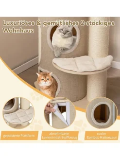 Kratzbaum Katzenbaum 5 Ebenen 154cm in Beige