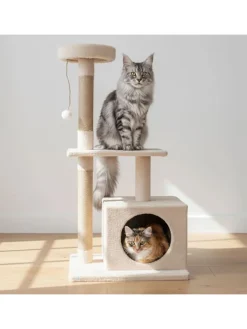 Kratzbaum "Liora" in Beige - (B)50 x (H)106 x (T)35 cm