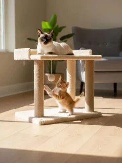 Kratzbaum "Liza" in Beige - (B)50 x (H)48 x (T)35 cm