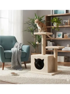 Kratzbaum "Lotti" in Beige - (B)45 x (H)72 x (T)35 cm