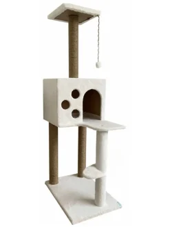 Kratzbaum "Orion" in Creme - (B)35 x (H)115 x (T)50 cm