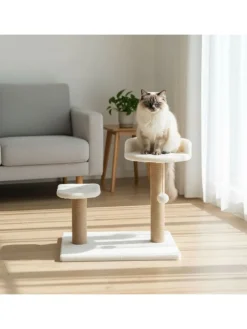 Kratzbaum ''Tiana'' in Weiß - (B)50 x (H)46 x (T)35 cm