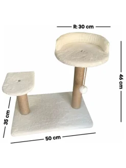 Kratzbaum ''Tiana'' in Weiß - (B)50 x (H)46 x (T)35 cm