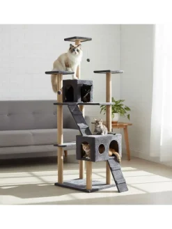 Kratzbaum "Verona" in Anthrazit - (B)45 x (H)172 x (T)60 cm