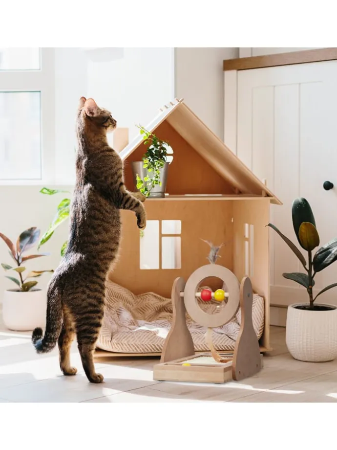 Kratzspielzeug in Natur - (B)17 x (H)30 x (T)30 cm