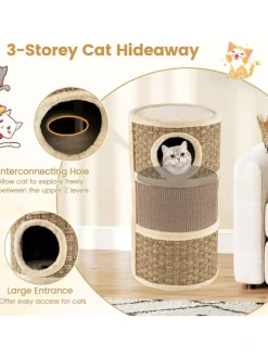 Kratztonne Ø 36 cm 70 cm hoch in Hellbraun