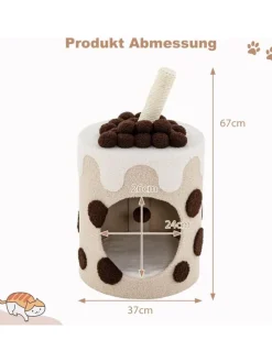 Kratztonne 37x37x67cm in Braun