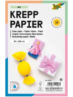 Krepppapier-Rollen in Bunt - 10 Stück