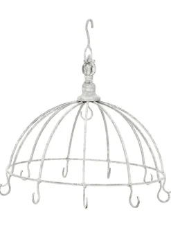 Krone mit Haken in Weiß - (H)31,5 x Ø 32 cm