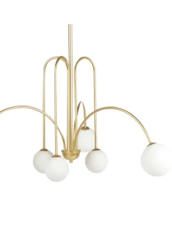 Kronleuchter FORBES in Gold/Weiß - (W) 80 x (H) 80 x (L) 80 cm