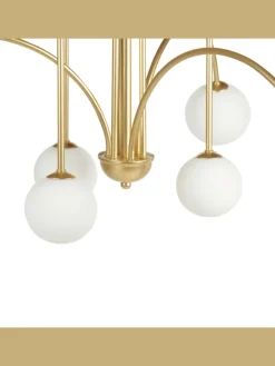 Kronleuchter FORBES in Gold/Weiß - (W) 80 x (H) 80 x (L) 80 cm