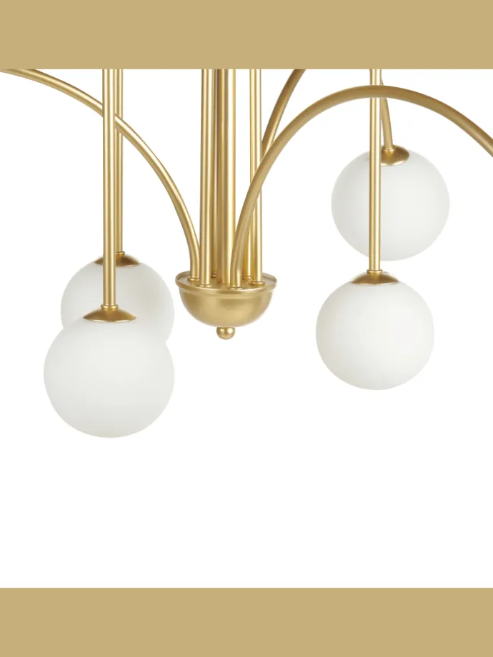 Kronleuchter FORBES in Gold/Weiß - (W) 80 x (H) 80 x (L) 80 cm