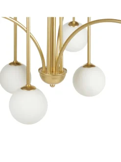 Kronleuchter FORBES in Gold/Weiß - (W) 80 x (H) 80 x (L) 80 cm