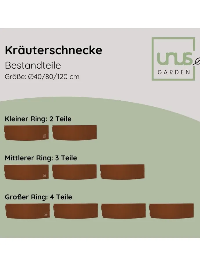 Kräuterschnecke Rostoptik in Braun