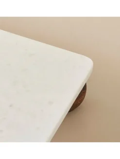 Kuchenplatte "Olmo" in Weiß/ Braun - (L)30 x (B)15 cm