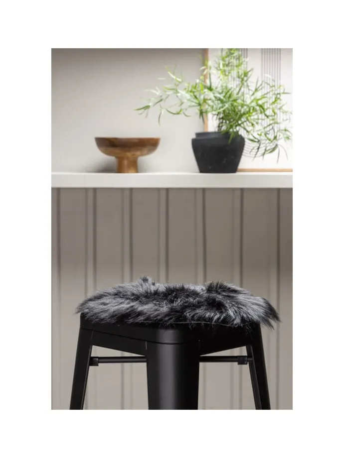 Kunstfell Katy Schwarz 34 x 34 cm