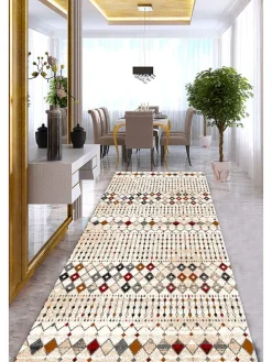 Kurzflor-Teppich '''' in Creme/ Bunt