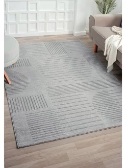 Kurzflor-Teppich "Claude" in Hellgrau