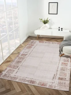 Kurzflor-Teppich ''Elex'' in Beige/ Braun